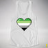 Aromantic Pride 8-Bit Pixel Heart Racerback Tank - White